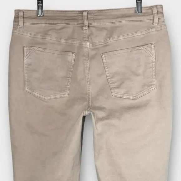 m jeans by maurices tan Slim Straight Ankle High Rise Jeans 16 khaki cropped EUC - Picture 4 of 10